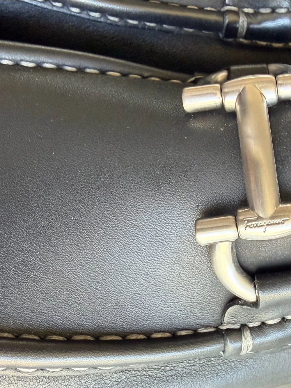Excellent Salvatore Ferragamo Men Gancini Bit Loafers Black Leather 7.5D